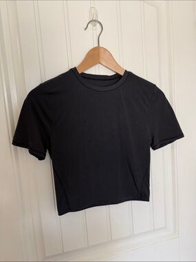 aerie smoothiez Black Crewneck Crop Tee